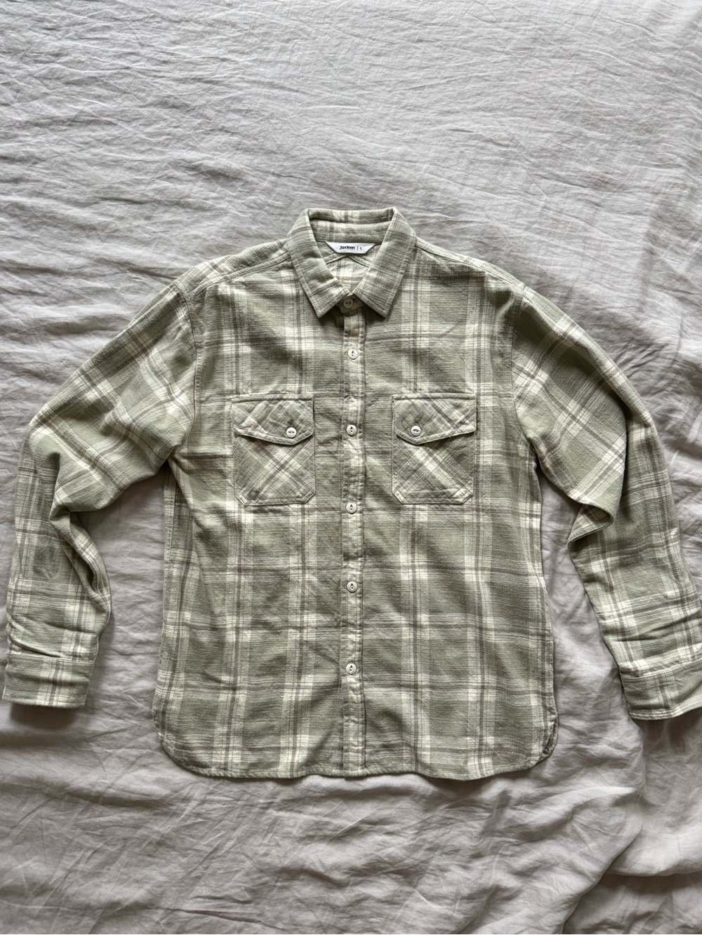 3sixteen Crosscut Flannel - Seafoam Slub Check - L